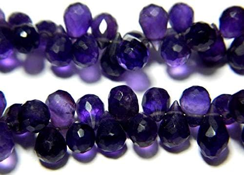 Amethyst Briolette, African Amethyst, Faceted Tear Drop Beads, 5x8mm 10 inch Full Strand Code-HIGH-48425