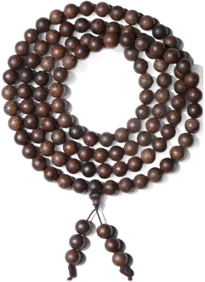 Agarwood 8mm*108pcs Brunei Black Chess Agarwood Skewers Buddha Beads Rosary Beads