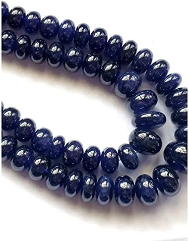 BEADS GEMSTONE 1 Strand Natural Blue Sapphire Beads/Sapphire Beads/Rondelle Beads/ 6.5mm - 15mm 8 Inch Long Long Code-HIGH-18766