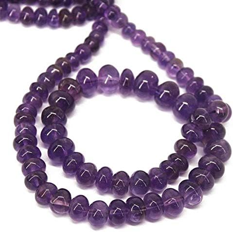 Natural Purple Amethyst Smooth Polished Gemstone Rondelle Gemstone Loose Craft Beads 18 Inch Long 5mm 9mm Code-HIGH-770