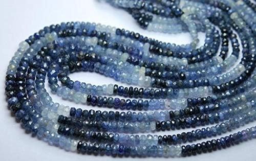 16 Inch Strand,Natural Shaded Blue Sapphire Micro Faceted Beads 4-4.5mm aprx Code-HIGH-56042