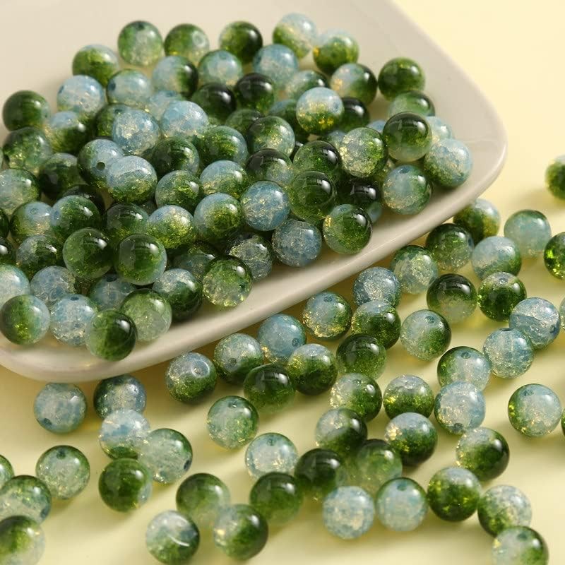 10mm Fresh chalcedlary Beads Glass Beads Burst Beads Ancient Wind Accessories Female DIY(Black) (E 10mm)