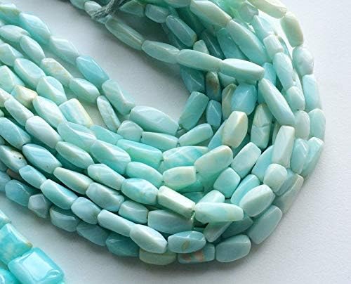 Peruvian Blue Opal Beads, Blue Opal Twisted Nuggets, Opal Nugget Beads, Opal Necklace, 10-17mm, 10 Inch 15 Pcs