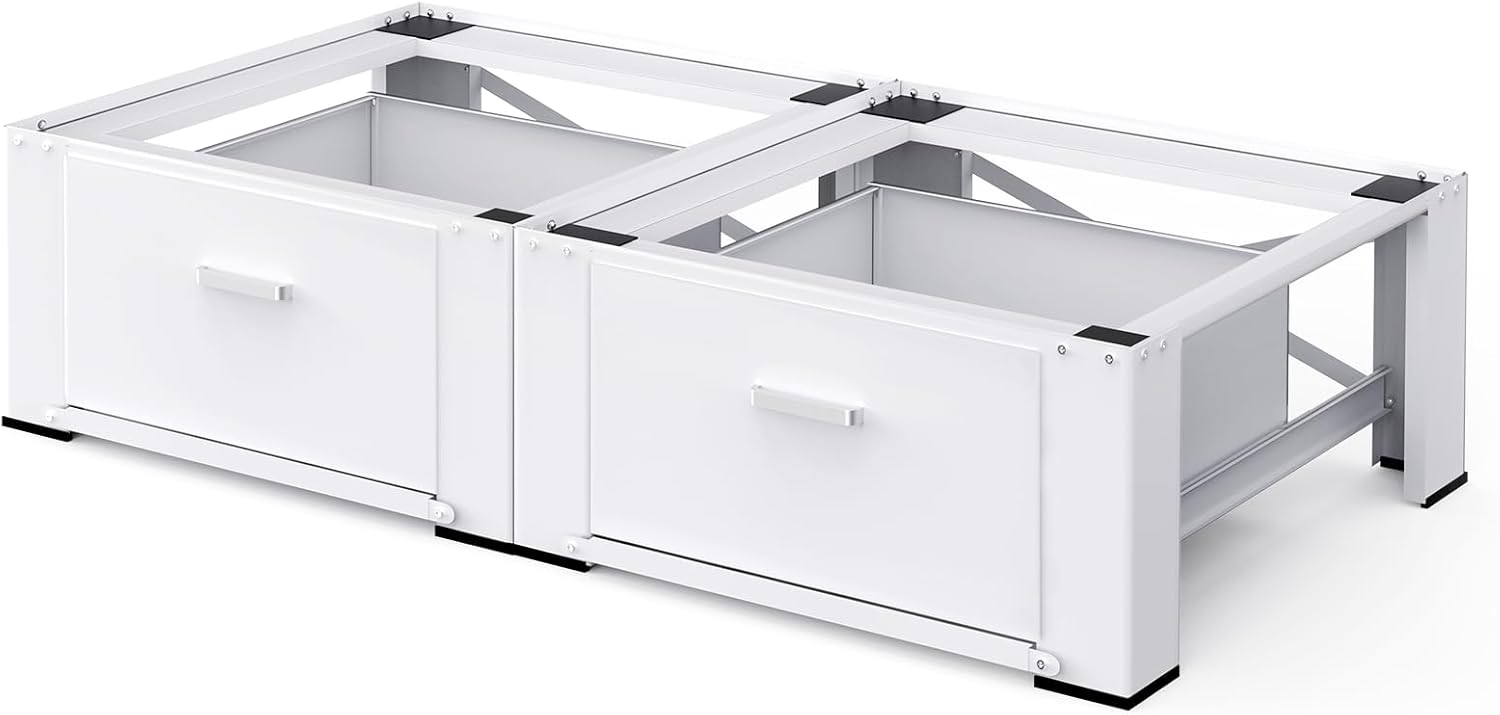 2 Pack Washer Dryer Pedestals with Drawer - 28