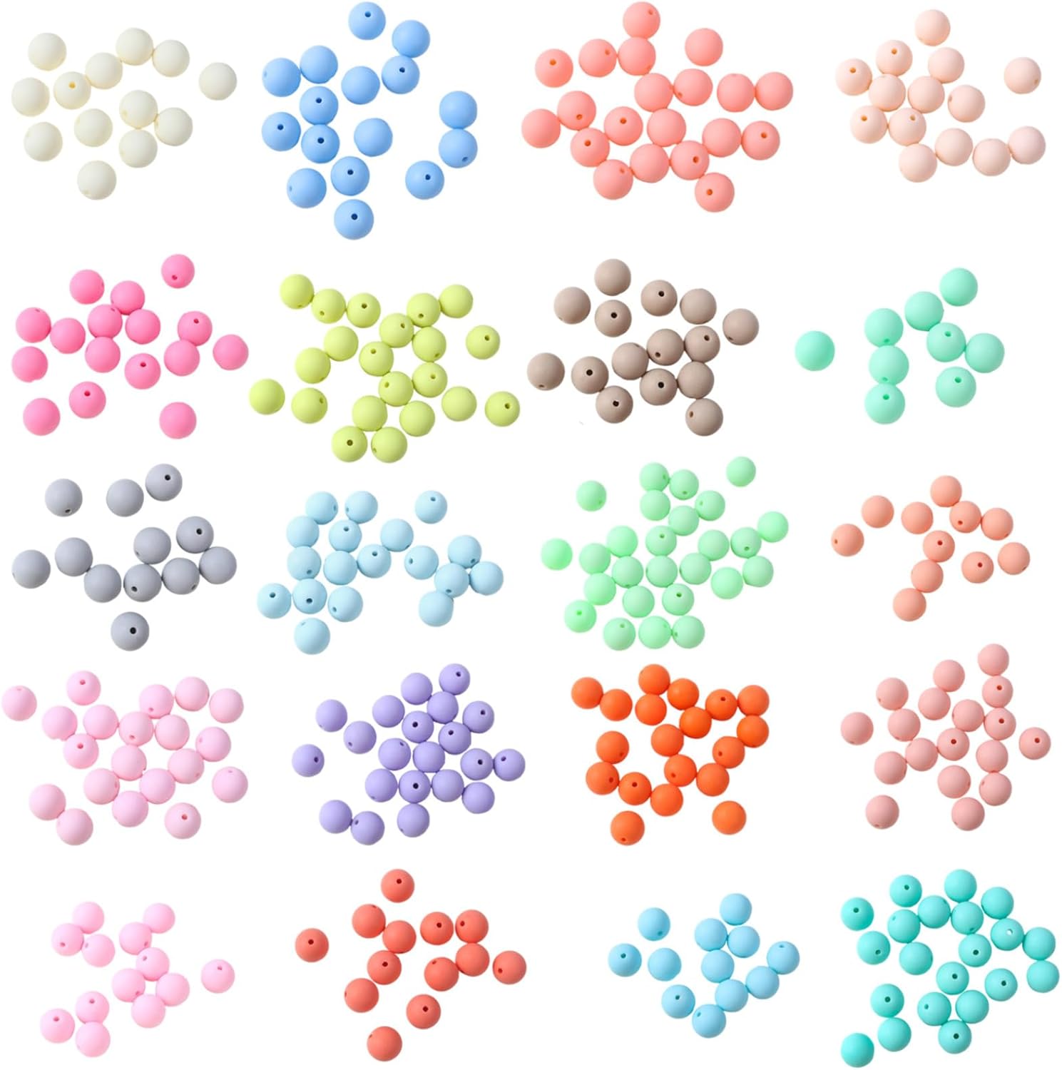 Generic 12Mm Round Frosted Acrylic Beads, 1200 Pcs Assorted Colors Matte DIY Jewelry Making Bulk Kit, Supplies Craft for Necklaces Bracelets Keychains