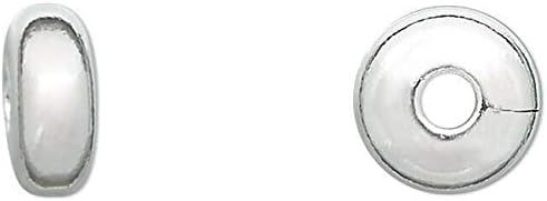 100 Silver Plated Brass 8x4mm Smooth Rondelle Beads