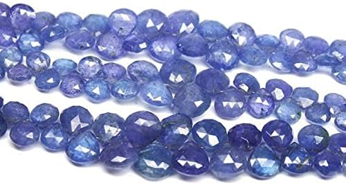 Natural Tanzanite Faceted Heart Drop Briolette Gemstone Loose Beads Strand 8