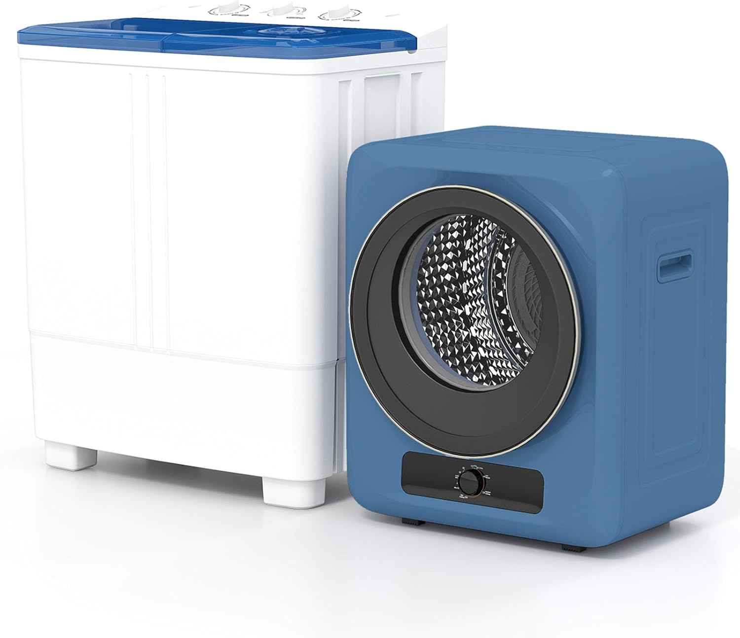 Auertech Portable Washer and Dryer Combo, 20 Lbs Twin Tub Washing Machine, 1.5 Cu.Ft Compact Clothes Dryer, Portable Washing Machine and Dryer Set for Laundry, Apartment, RV, Dorm, Blue