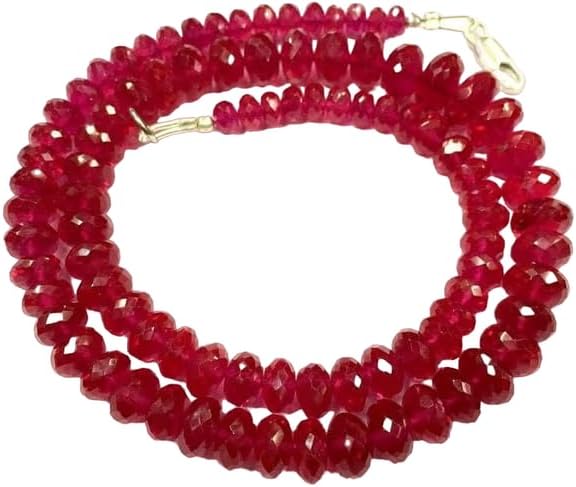 Hand_Crafted Natural Corundum RONDELLE Faceted Beads 7X8MM 18 Inch Long String Jewelry Making Gemstone Beads for YO-NECK-19199