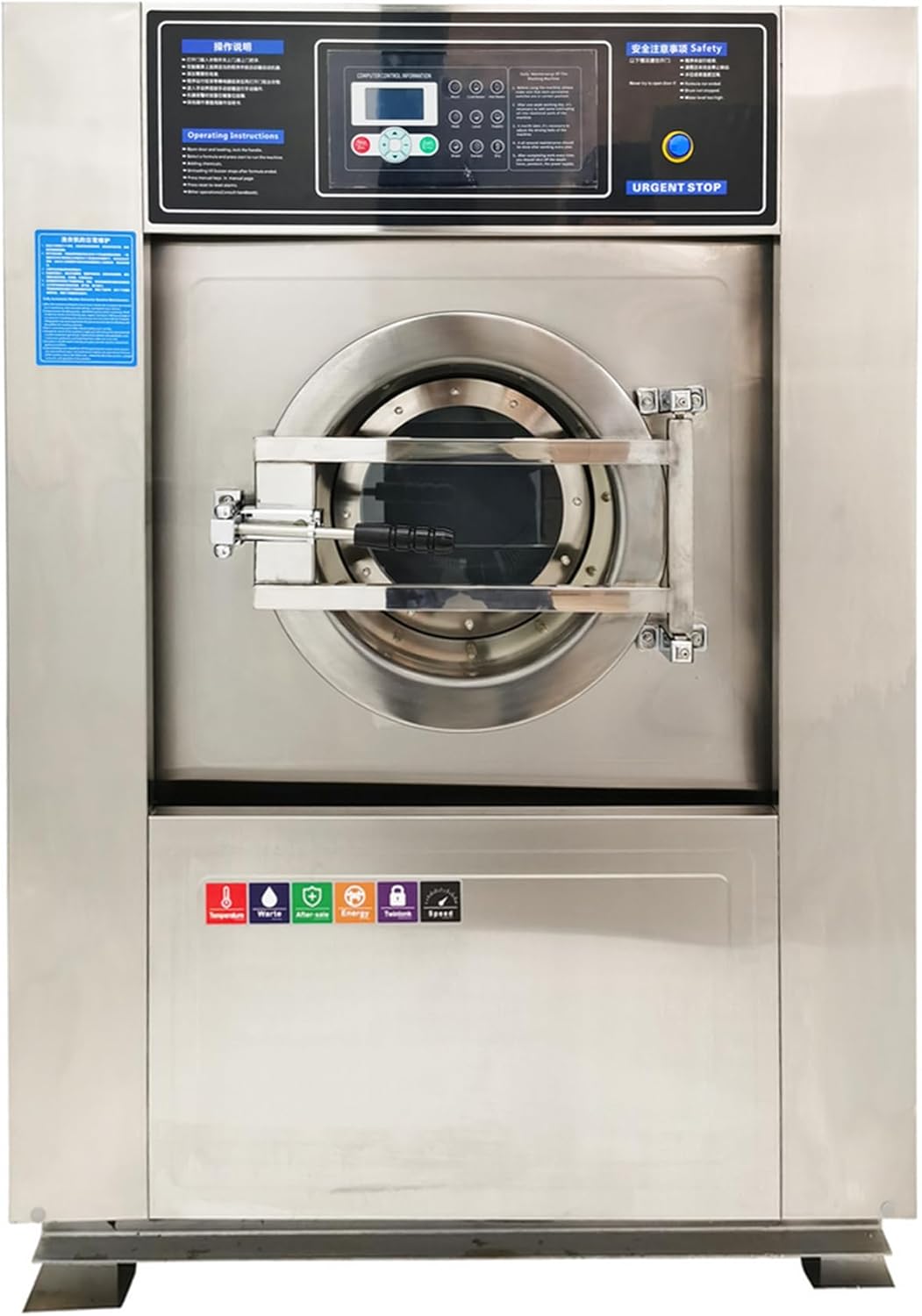 Industrial Laundry Washing Machine 44LBS Capacity Commercial Washer Industrial 3-in-1 Laundry Washing Spining Drying Machine 3PH Commercial Wash+Spin+Dry Machine, 220V