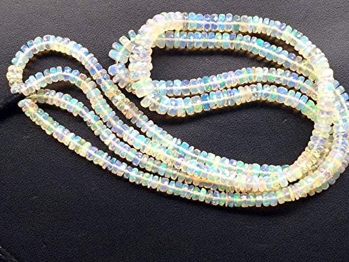 Ethiopian Opal Beads, Welo Opal, AAA Faceted Rondelle Ethiopian Opal Beads, Fire Opal Beads, 3-6mm, 14 Inch