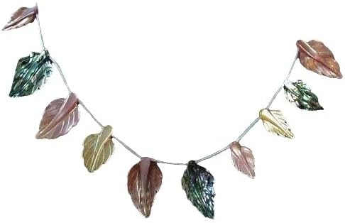Abalone Pink and Golden Mother of Pearl Hand Carved Leaf Bead Strand for Jewelry Making