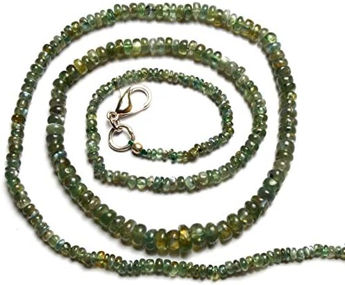 Very Very Rare Natural Gem Alexandrite Chrysoberyl Smooth 3 to 6MM Rondelle Beads Necklace 18.5