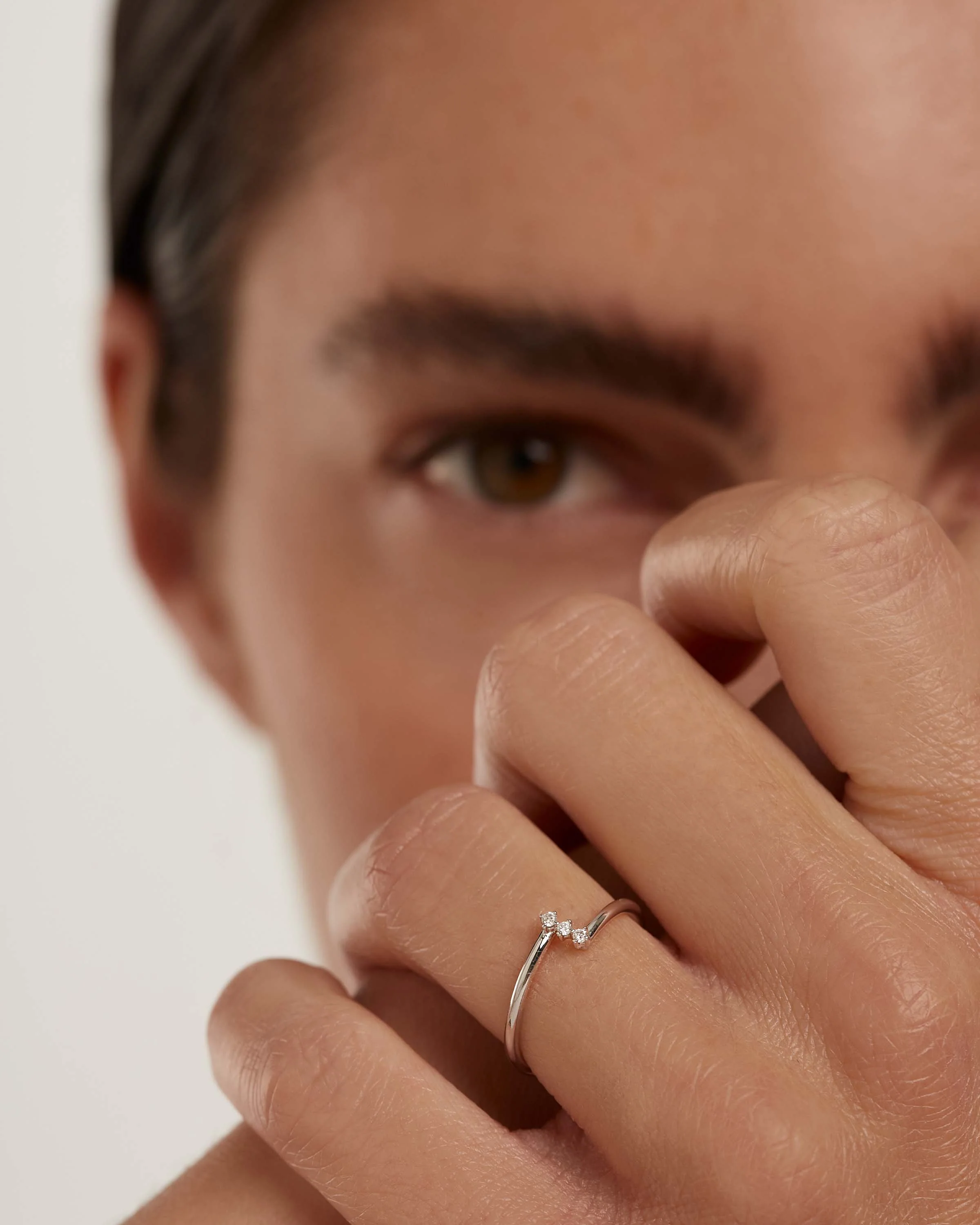 Diamonds and White Gold Balance Ring