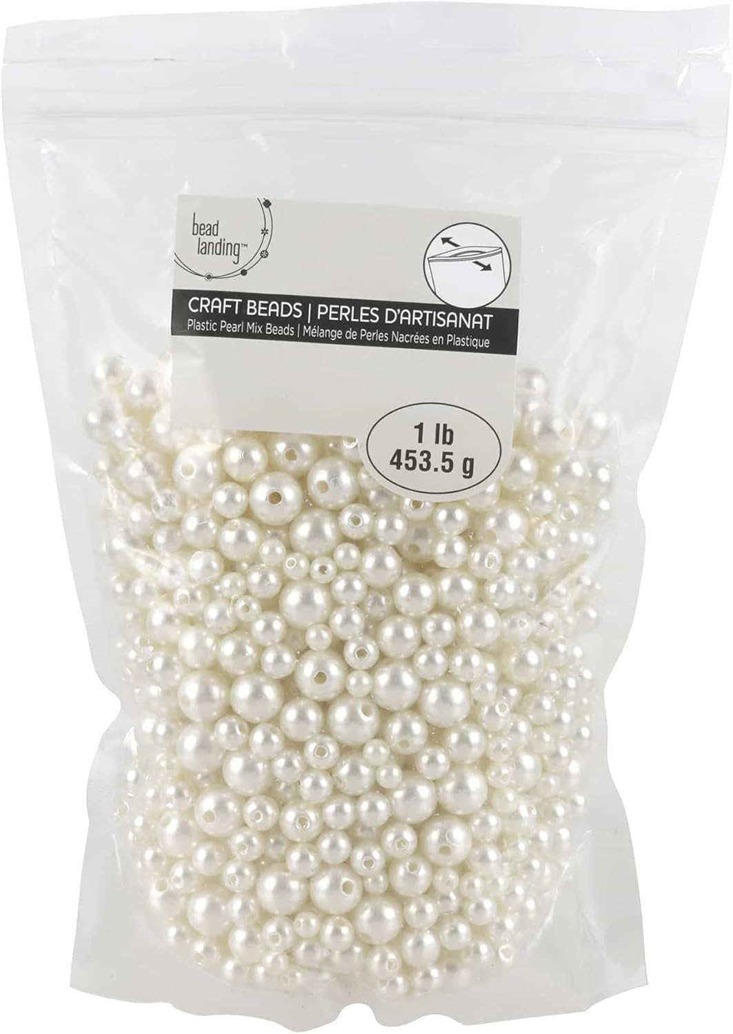 Bead Landing Ivory Plastic Pearl Round Beads, 6 Pack