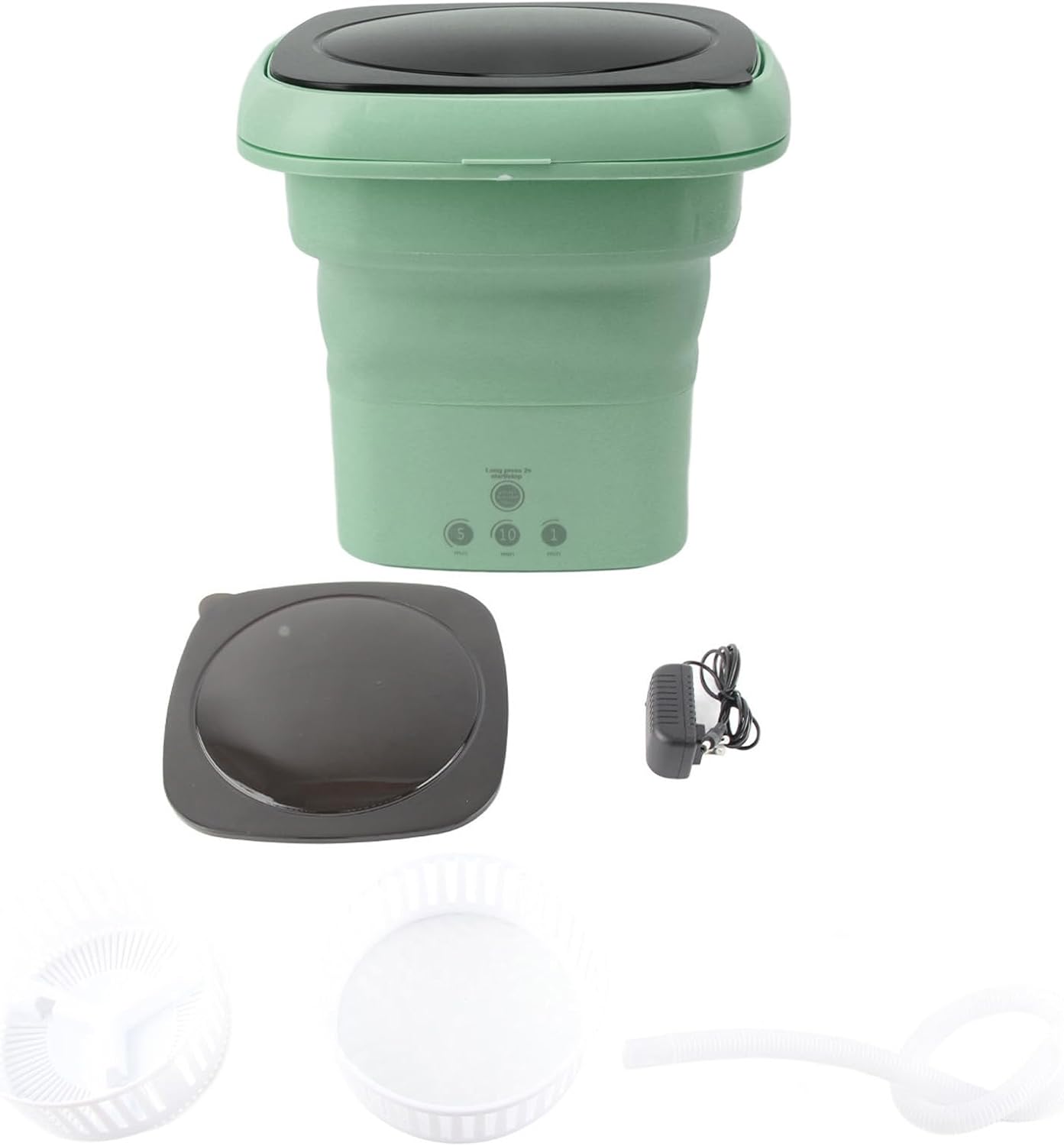 Mini Portable Washing Machine, Folding Mini Washer with Black Lid Electric Washer and Dryer for Apartments, Dorm, Camping, RV, Travel Laundry (US Plug 100-240V)