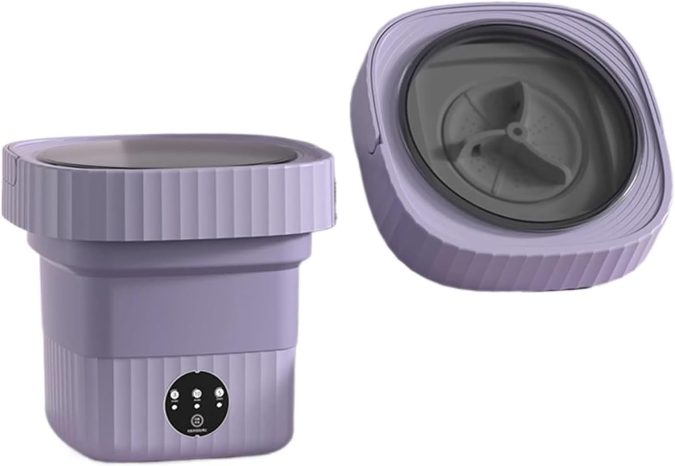 Portable Washing Machine, 10L Folding Portable Washing Machine Large Capacity Clothes Spin Dryer Bucket Travel Underwear Socks Ultrasonic Mini Washer,for Apartments, Homes, and Dorms(Purple)