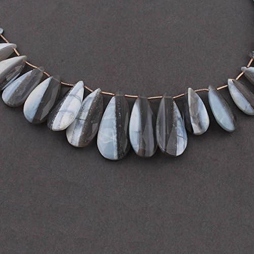 13 inch Natural Beads Strand of 22x13-36x16mm Faceted Drop Boulder Opal Gemstone briolletes Beads for DIY Jewelry - Necklace, Bracelet, Earring, Ring.