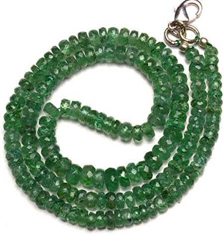 Natural Gemstone Rare Mint Green Color Kyanite 4 to 6.5MM Faceted Rondelle Beads 17 Inch Full Strand Fine Quality Beads Finished Necklace