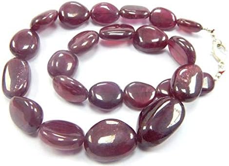LOVEKUSH LKBEADS Natural Ruby Gemstone Smooth Oval Smooth Nuggets, Tumble Bead 16x30 mm 19 Inch Long Long Code-HIGH-47407