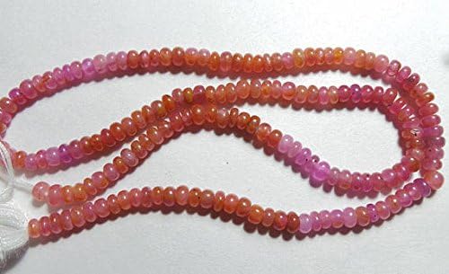 natural multi ruby 3.5-4 mm smooth plain beads shape 14 inch strand