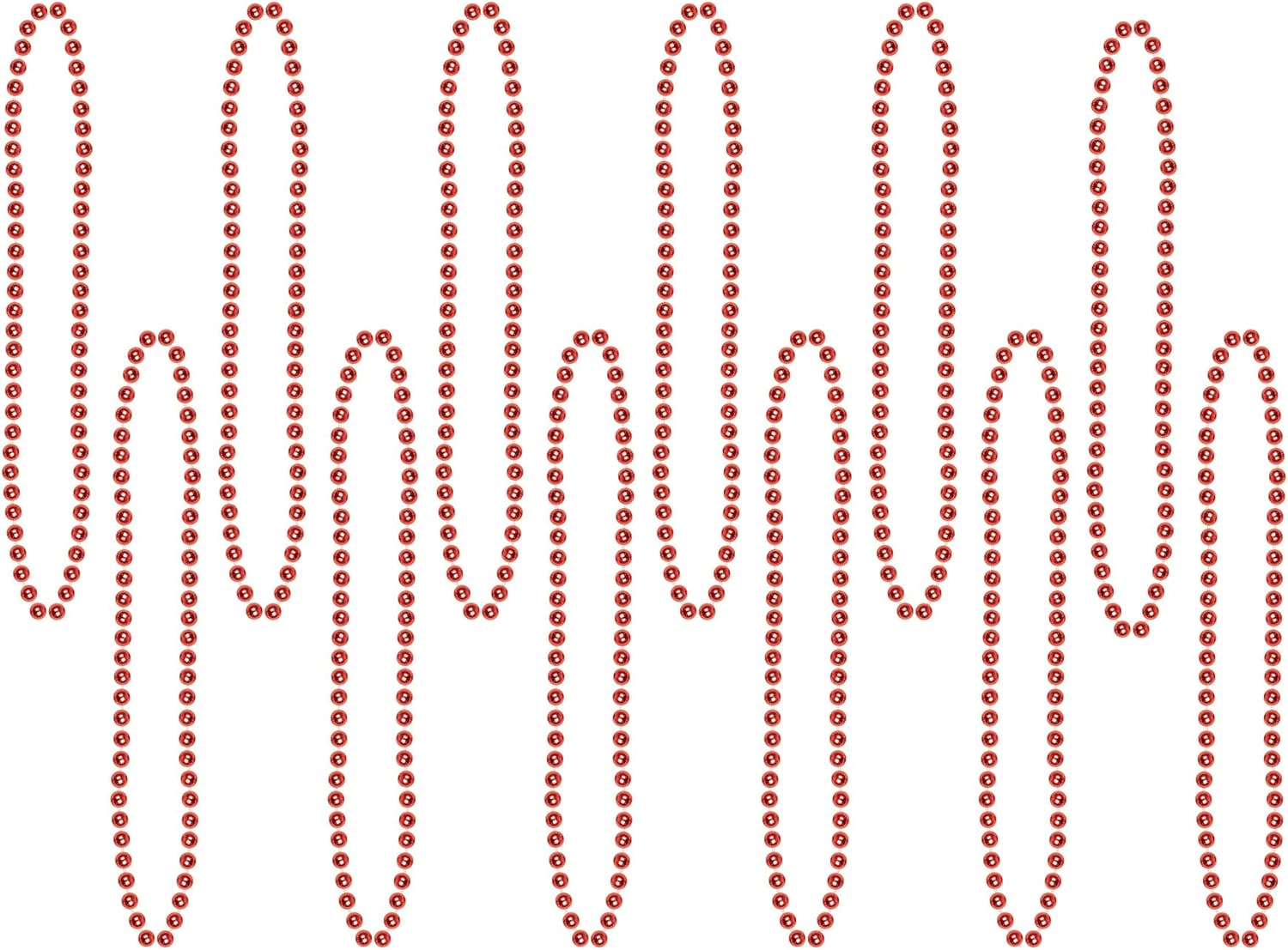 Beistle Bulk 720-Pack Small Round Party Beads, 7mm by 33-Inch, Red