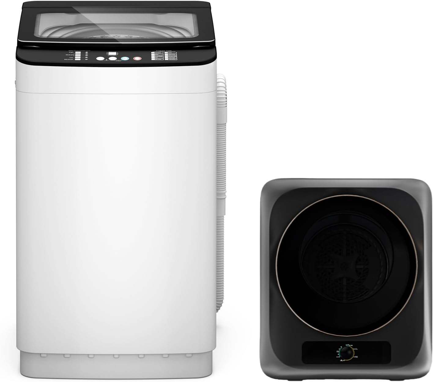 Zynkez 25Lbs Washer and 10Lbs Dryer Combo, Full Automatic Portable Laundry Set with 10 Wash Programs, 5 Dry Modes, Stainless Steel Tub, Compact for Apartments, Dorms, RVs