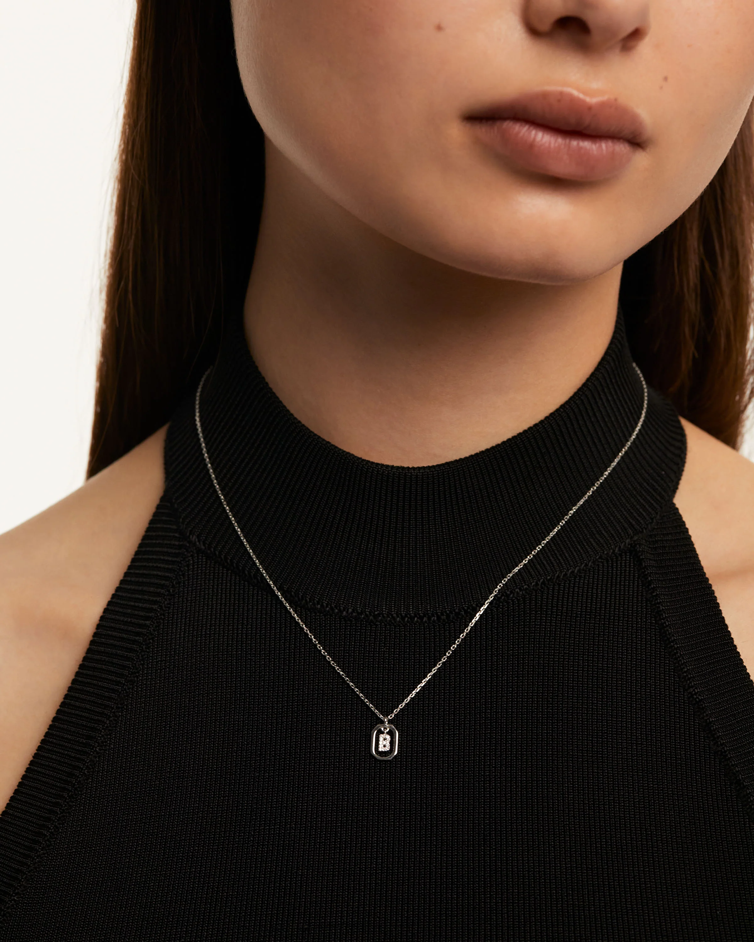 Mini Letter B Silver Necklace