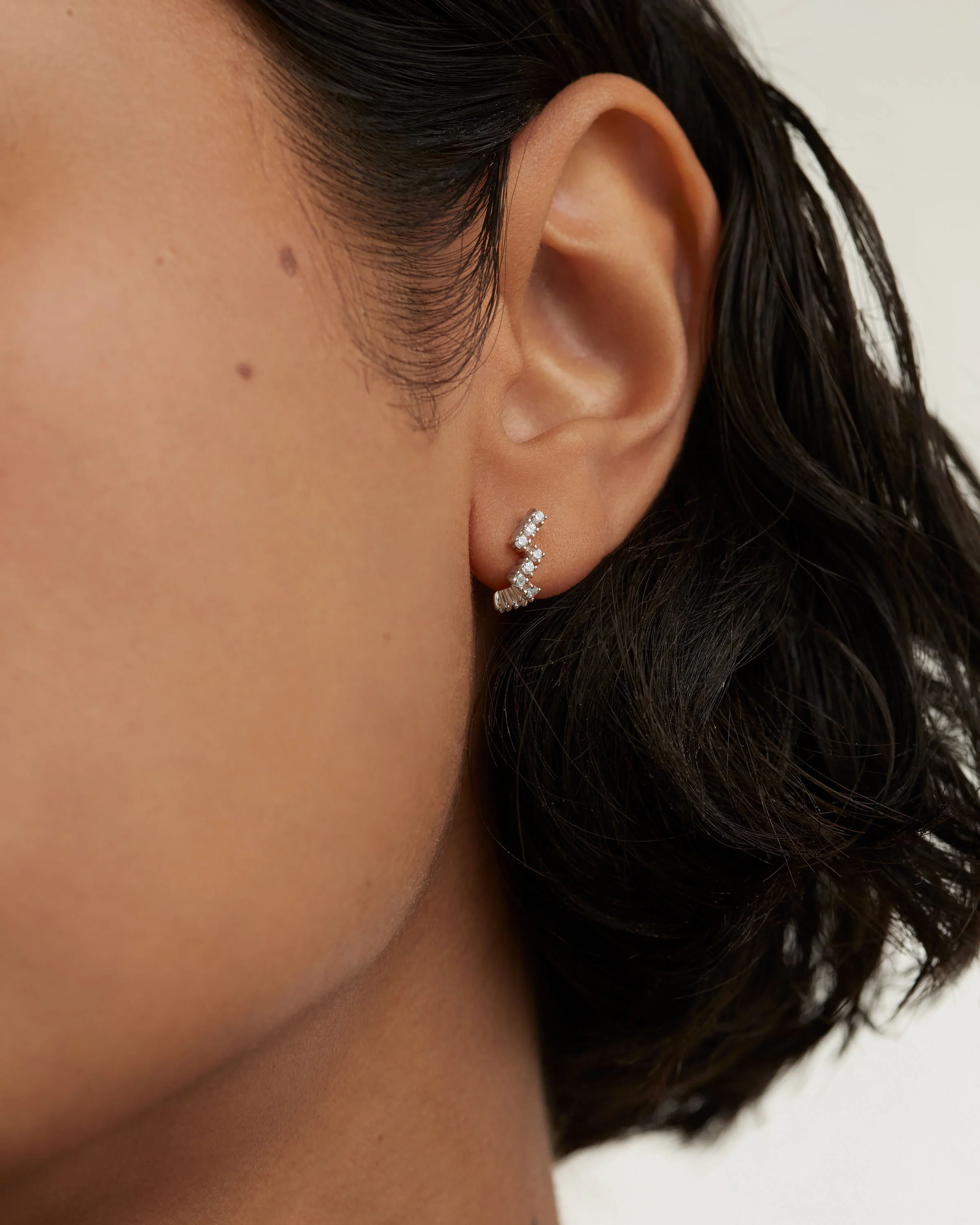 The Zipper Silver Earrings