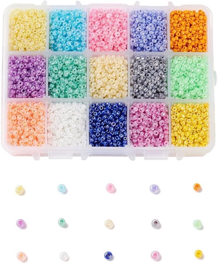 15 Color Glass Cream Millets Beads Set Handmade Beading Material Jewelry Accessories