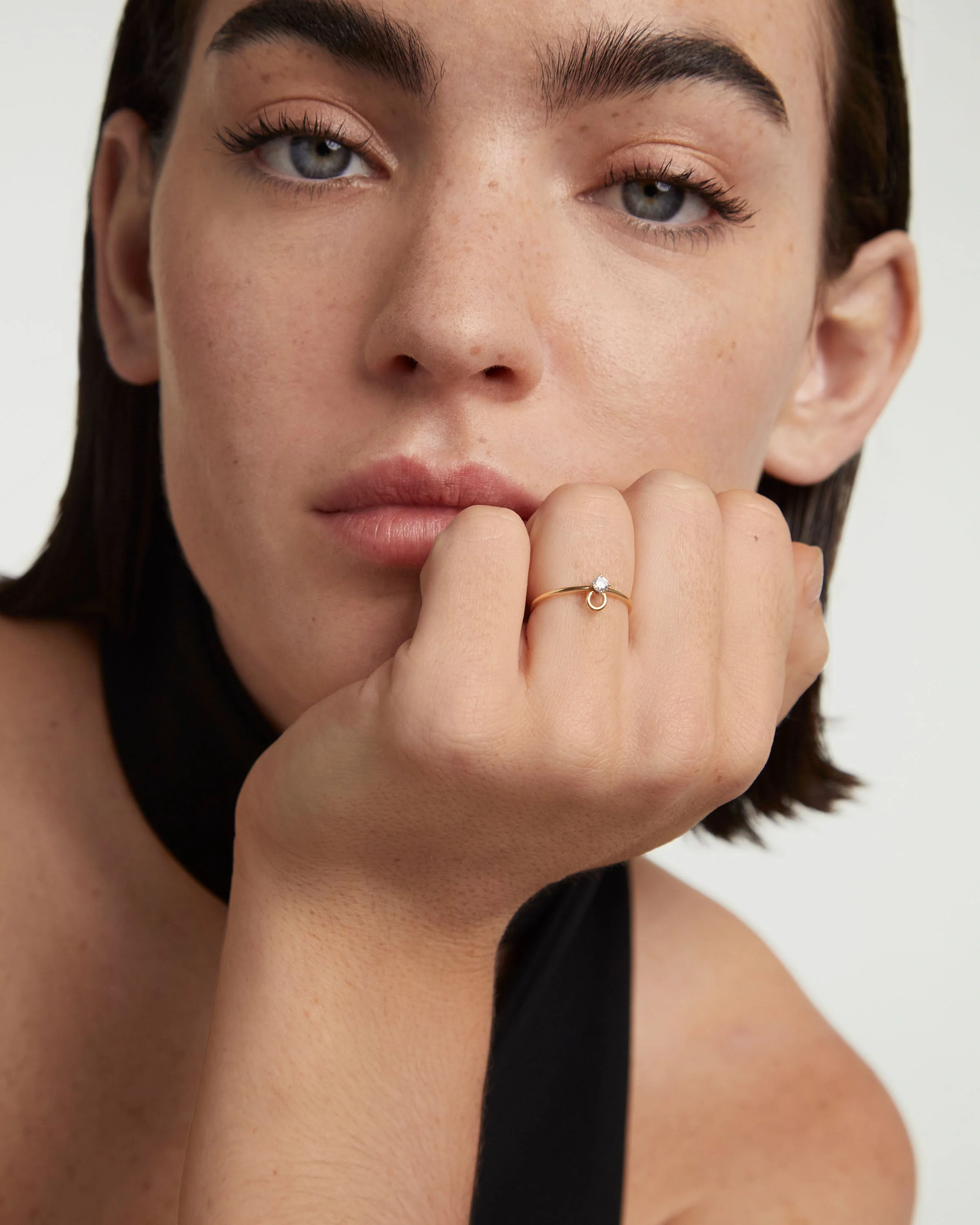 Diamond And Gold Ari Solitary Ring