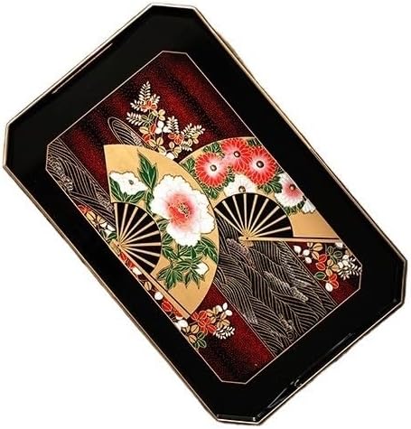 Tray Japanese Style Tray Japanese Style Elegant Handmade Lacquerware Tea Set Tray Household Tableware Storage Tray Serving Trays(B)