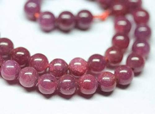 1 strand red ruby round ball smooth 16'' long strand gemstone beads, jewelry supplies for jewelry making, bulk beads, for meditation jewellery gemstone 8mm