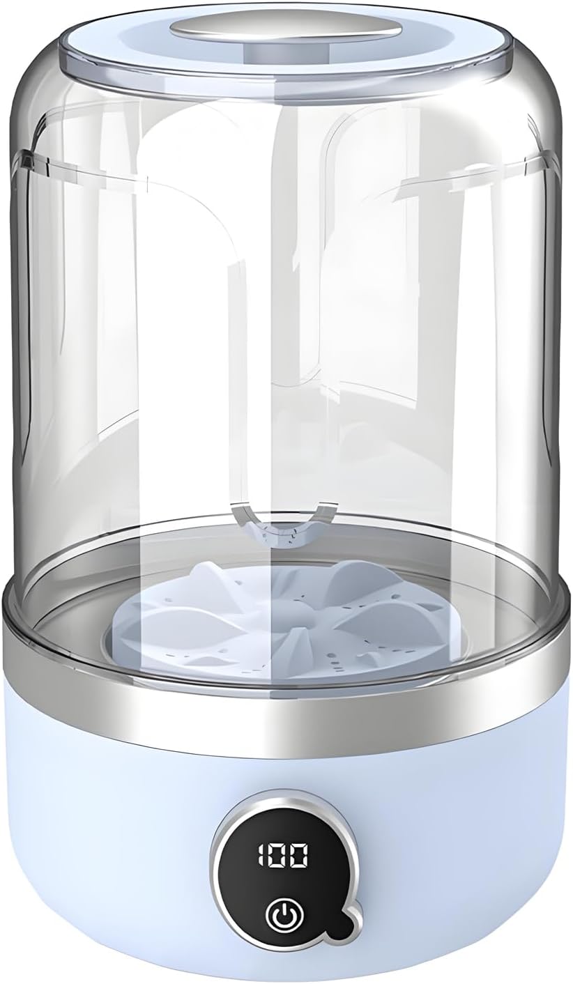 Mini Cordless Washing-Machine, Laundry Cup for Bra, Underwear, Socks, Small Washing Machine for Apartments, Dorm,RV, Travel(Size:4.92 * 4.92 * 8.07in,Color:Blue)