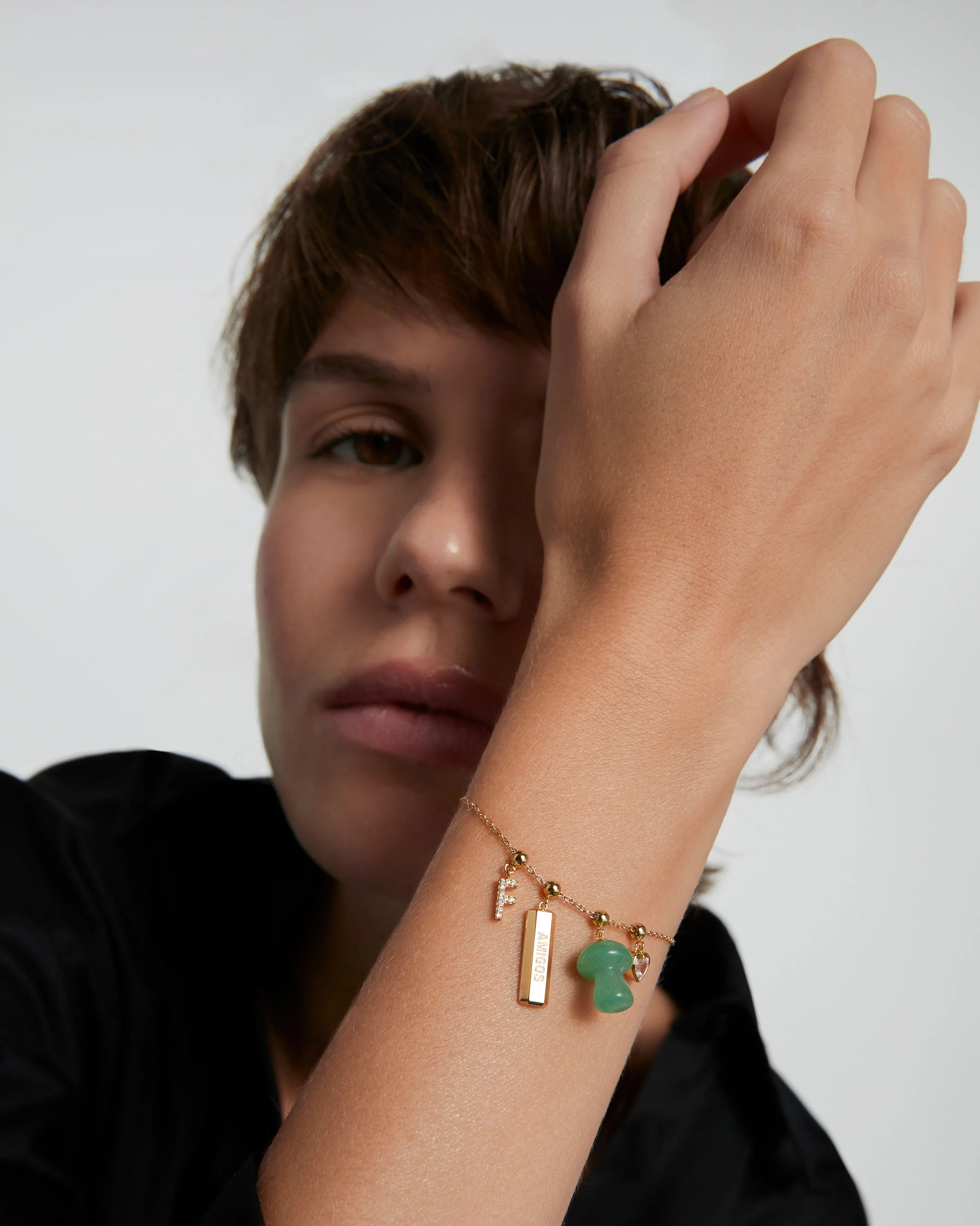 Green Aventurine Mushroom Charm