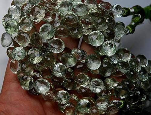 LOVEKUSH LKBEADS Natural Green Amethyst Faceted Onion Tear Drops Briolettes, Size 15-12mm 8 Inches Long Strand Code-HIGH-51997