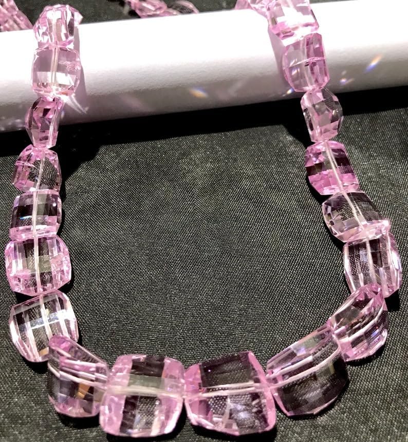 Natural Pink Spinel Nuggets Faceted Beads 10X15-13X18MM 21 inch Long String Jewelry Making Gemstone Beads for Necklace Bracelet