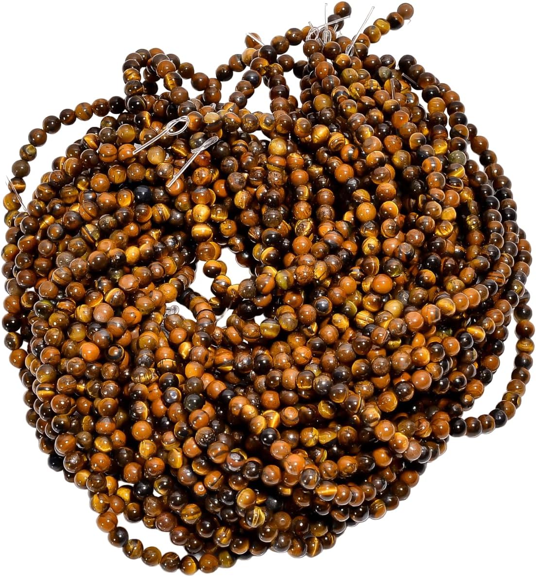 Natural Tiger Eye Gemstone Round Shape Smooth Beads 4X4.5 mm 100 Strand 15