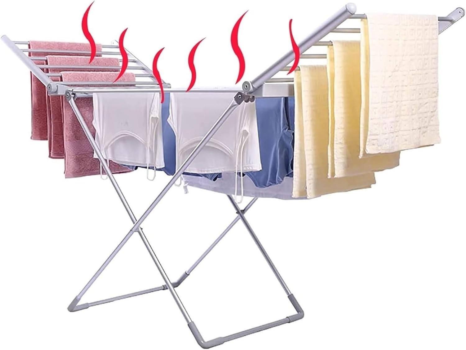 Heated Clothes Airer, 20 Bars Winged Folding Clothes Drying Rack, Heated Clothes Dryer Rack, Efficient Laundry Drying Rack Fashionable
