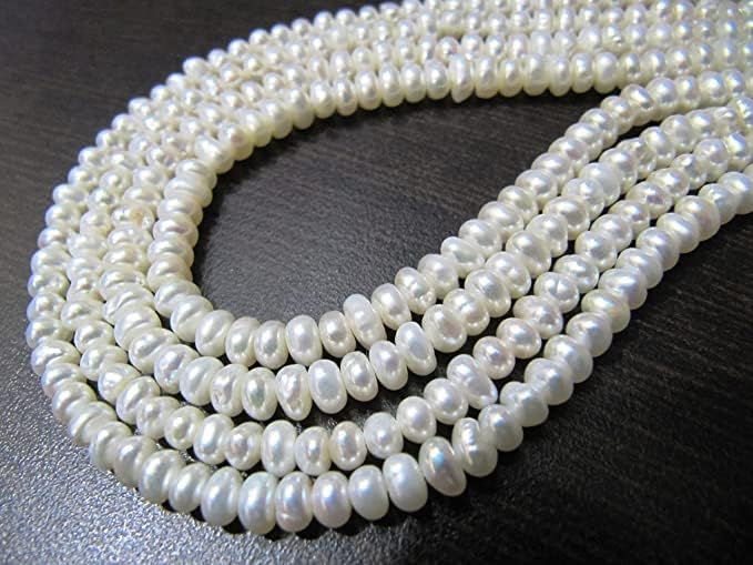 Hanumat Gems Lot of 5 Strands 3mm Fresh Water Pearl Strand, Gemstone Beads, White Natural Pearl for Jewelry Sold per Strand 15 inches