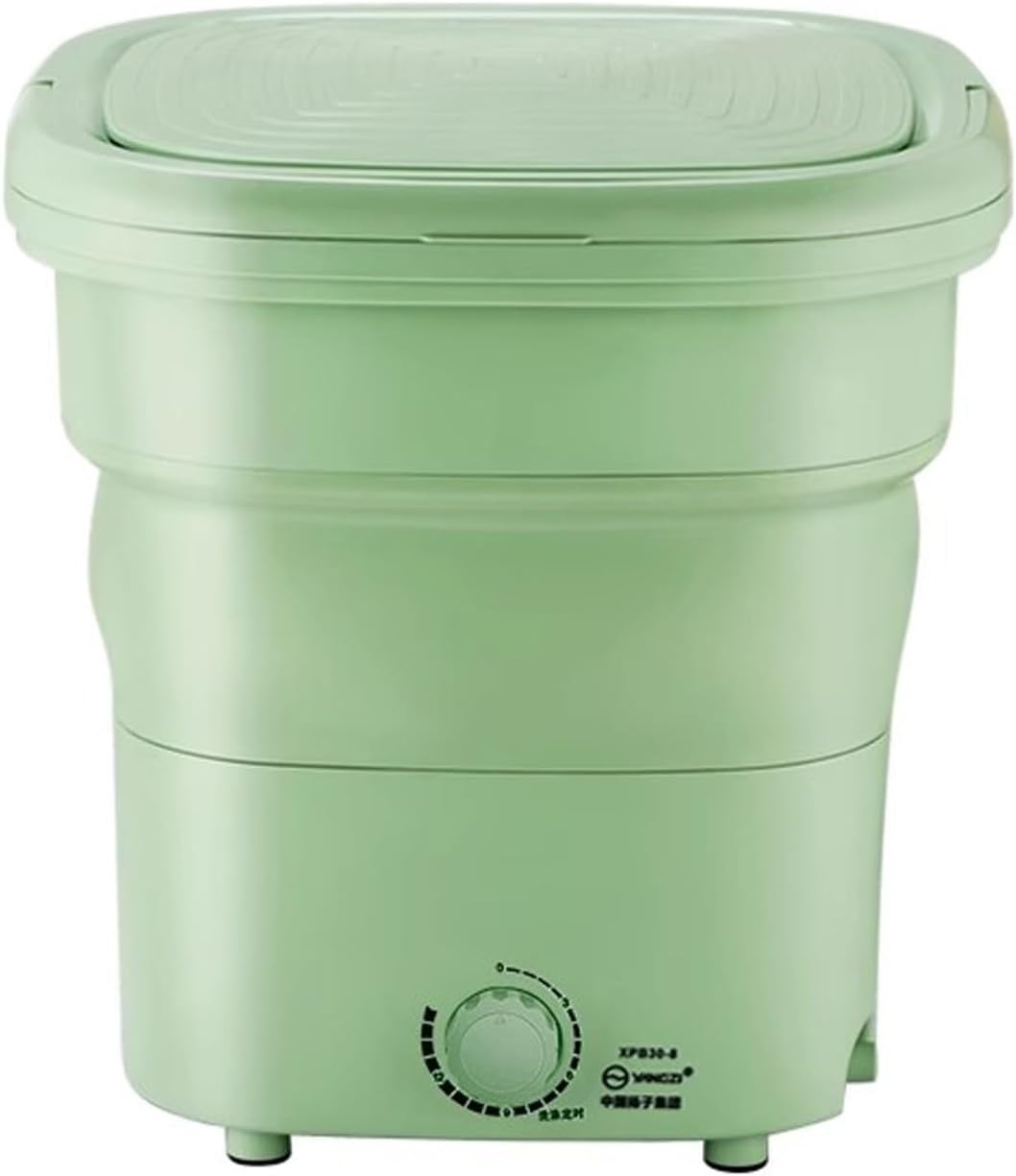 Portable Washing Machine, 20L Collapsible Mini Washer with Dehydration, for Small Clothes, Foldable Design Ideal For Hotel, Home, Apartment, Camping(Green)