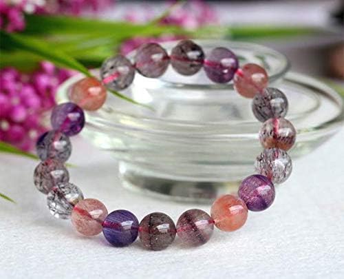 1 Strands Natural Multi Colors Mix Purple Pink Red Super Seven 7 Bracelet Round スーパー7 Melody Stone 10mm 04033 Code-HIGH-30235