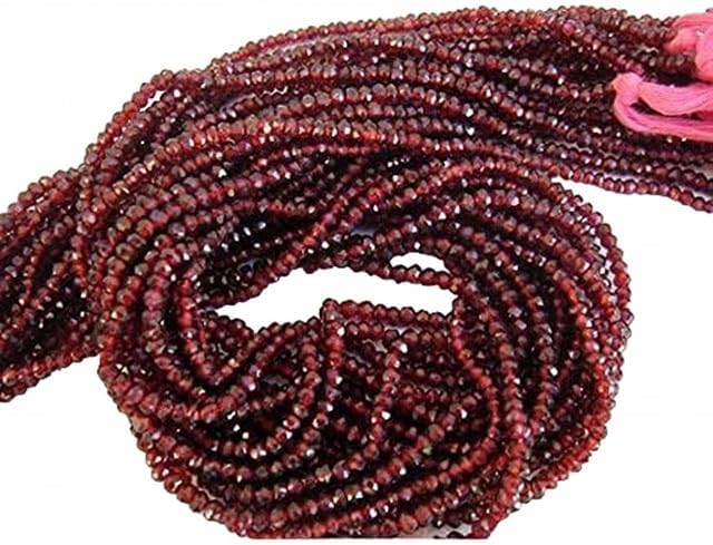 Natural Mozambique Garnet Faceted Ronedelles 3mm 13 Inch lot of 10 Strands CHIK-STRD-95490