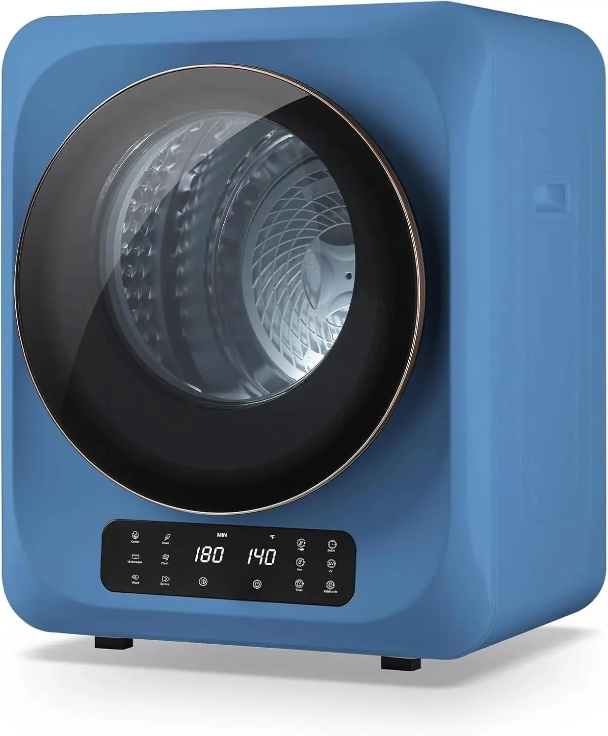 1.5 Cu.Ft Portable Dryer, LCD Control Panel, 5 Modes, 850W 10 Lbs Front Load Small Electric Dryer for Apartment, Laundry, RVs(Blue)