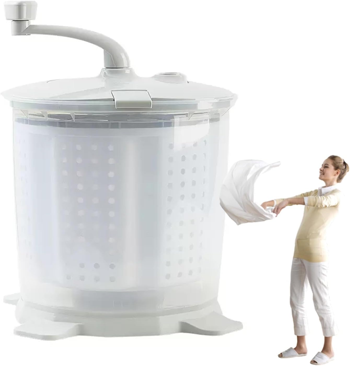 Small Washer Manual Non Electric Washing Machine Portable Wash and Spin Cycle Combo for Camping Apartments Dorms Underwear Travel Essentials