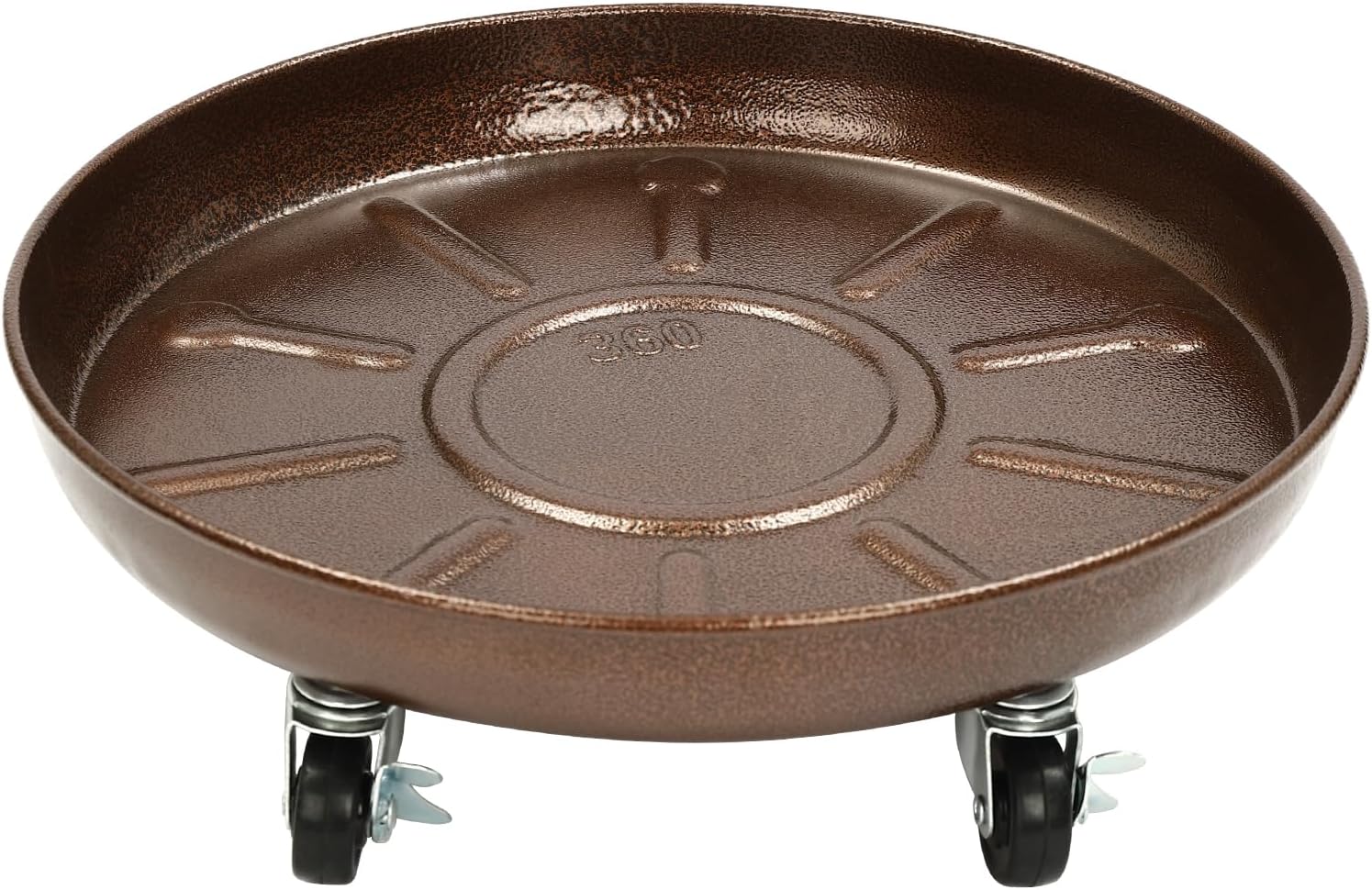 CNCEST Planter Trolley, 14 Inches Heavy Duty Plant Stand with Lockable Wheels, 2pcs Indoor and Outdoor Flowerpot Tray for Flower Trays, Laundry Baskets, Household Appliances, Wine Barrels (Bronze)