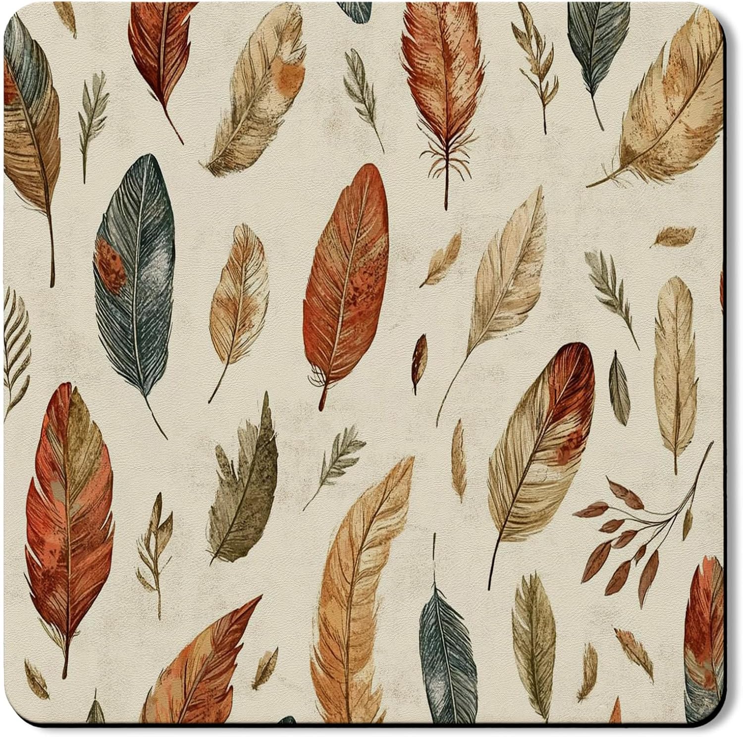 Leaf Pattern Washer Dryer Top Protector Mat, Autumn Botanical Design Laundry Machine Dust Covers, Eco-friendly Anti-slip Waterproof Washer And Dryer Mats for Laundry Room 24x24 Inch