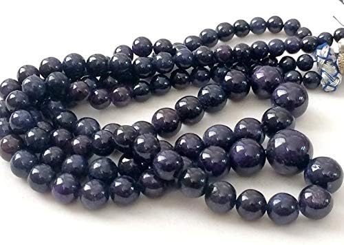 Blue Sapphire Plain Round Balls, Sapphire Beads, Sapphire Statement Necklace, 5-12.5mm, 8 Inch, 30 Pcs