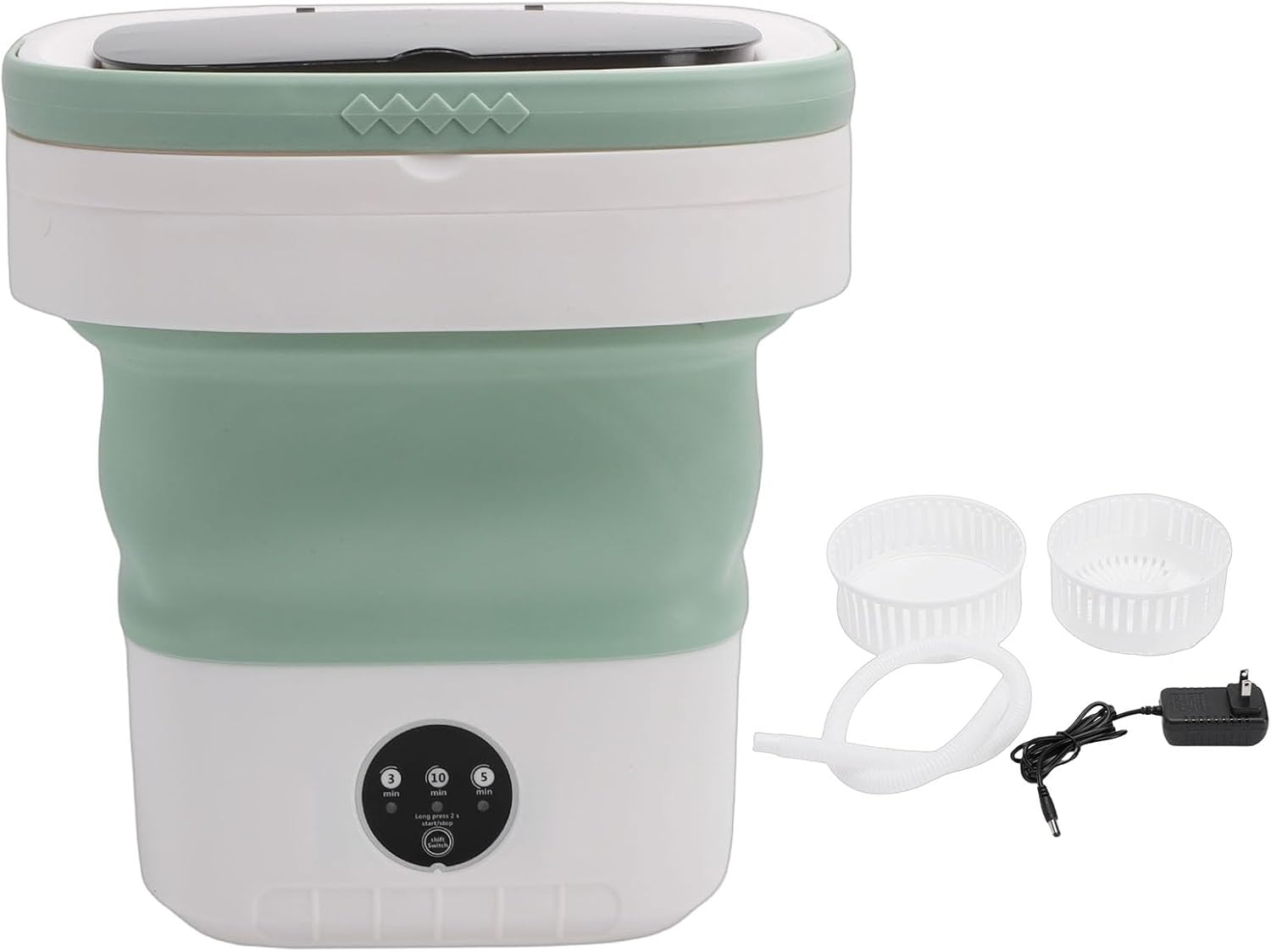 Ymiko 14L Portable Washing Machine, Compact Foldable Mini Washer with Brushless Motor and Dehydrating Basket, for Underwear Socks Baby Clothes Travel