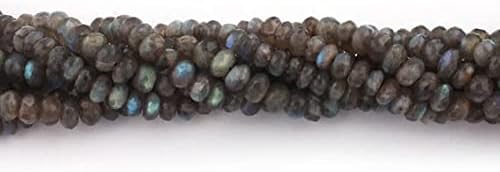 BEADS GEMSTONE 7 Strand Labrarite Faceted Rondelles - Roundel Beads 6mm-9mm 14 Inches Code-HIGH-5545